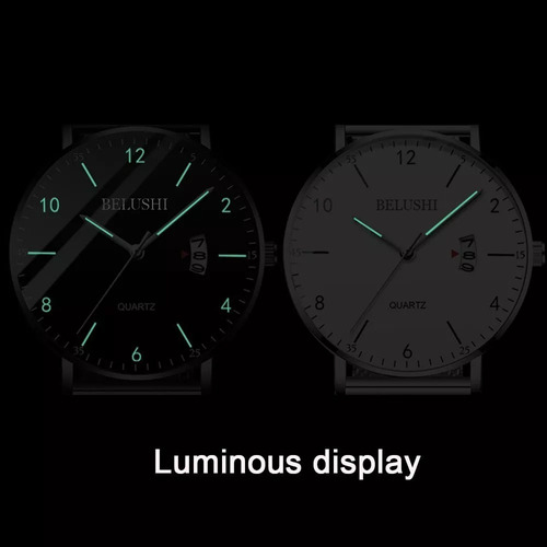 Reloj Cuarzo Calendario Deportivo Impermeable Moda Hombres