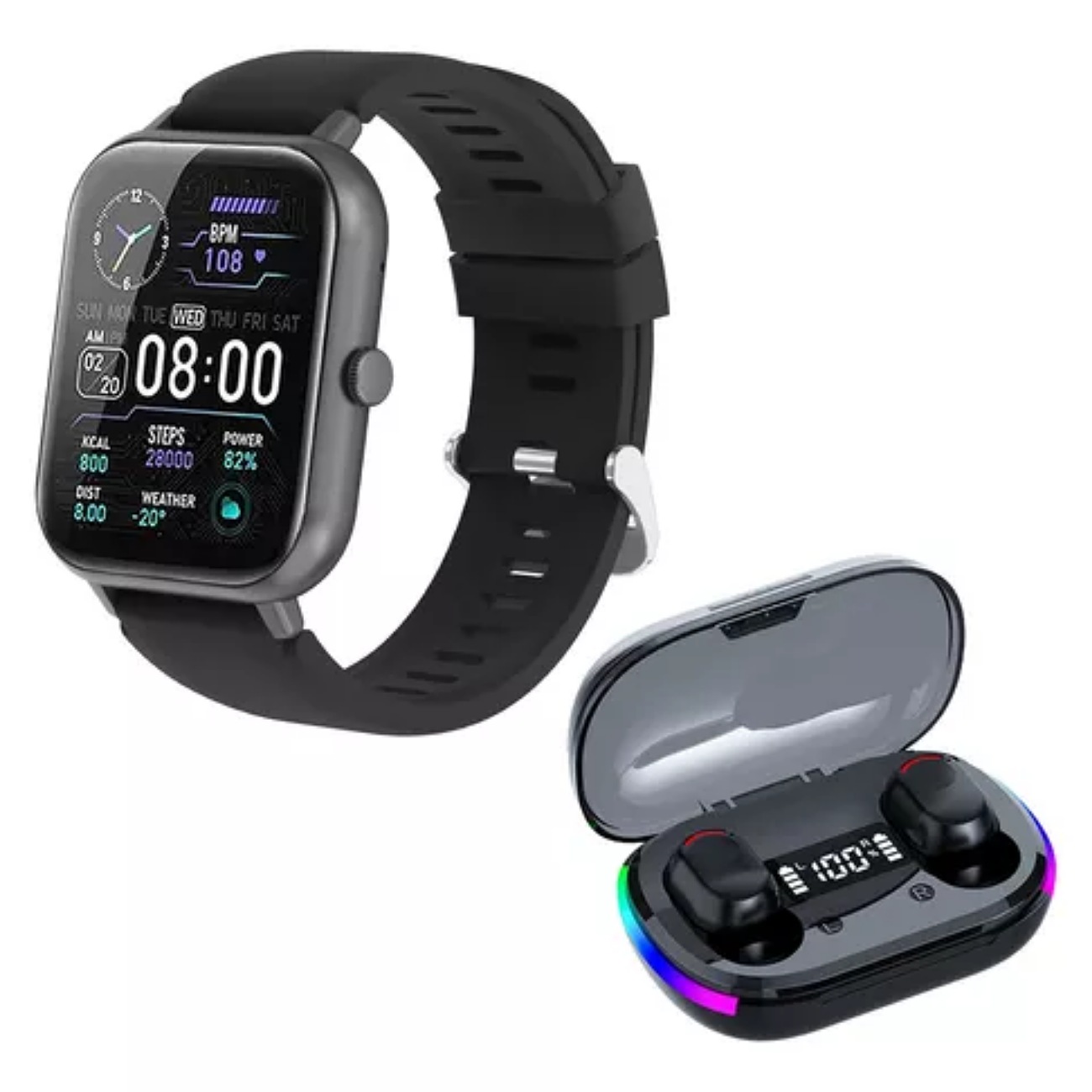 Smartwatch 2.01'' Reloj Inteligente Bluetooth Con Audífonos.