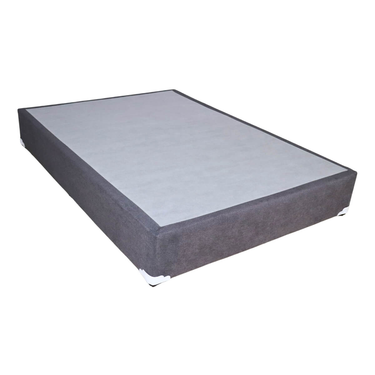 Base para Cama Queen Size NORVAL Muebles Base de Madera con Moderno tapiz en Lino Gris.