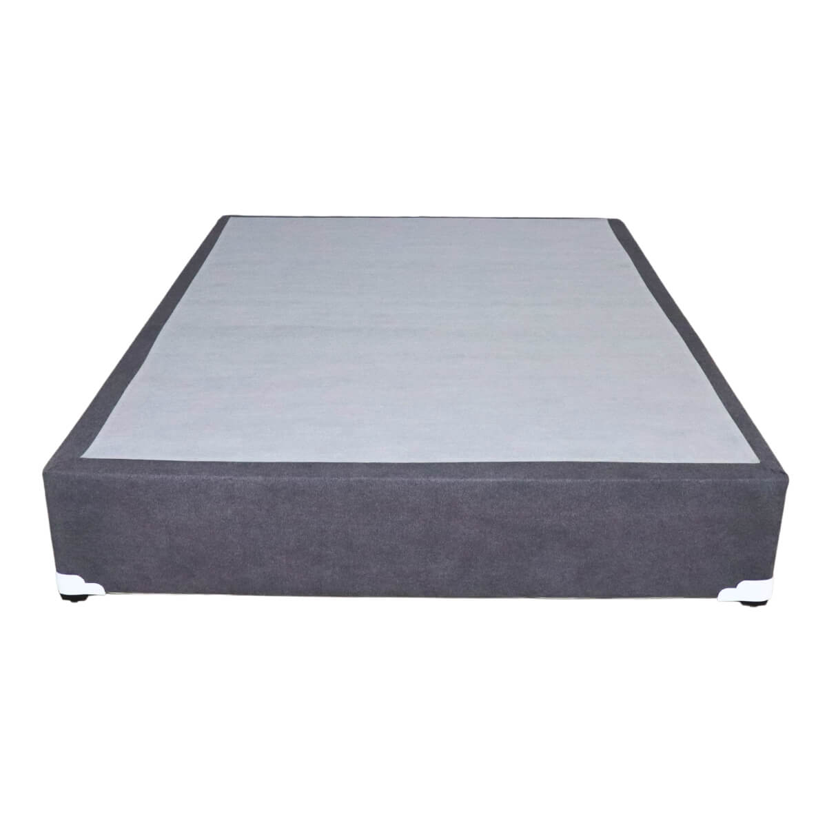 Base para Cama Queen Size NORVAL Muebles Base de Madera con Moderno tapiz en Lino Gris.