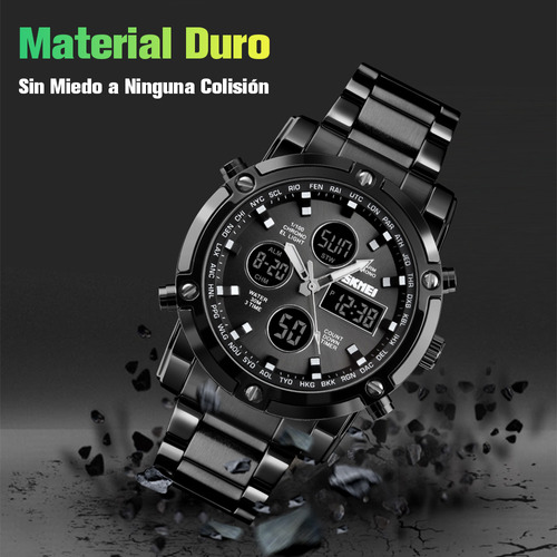 Reloj Skmei Digital 1389 Blackbody, Hombre, Fondo Negro, Mecánico, Piel Reforzada