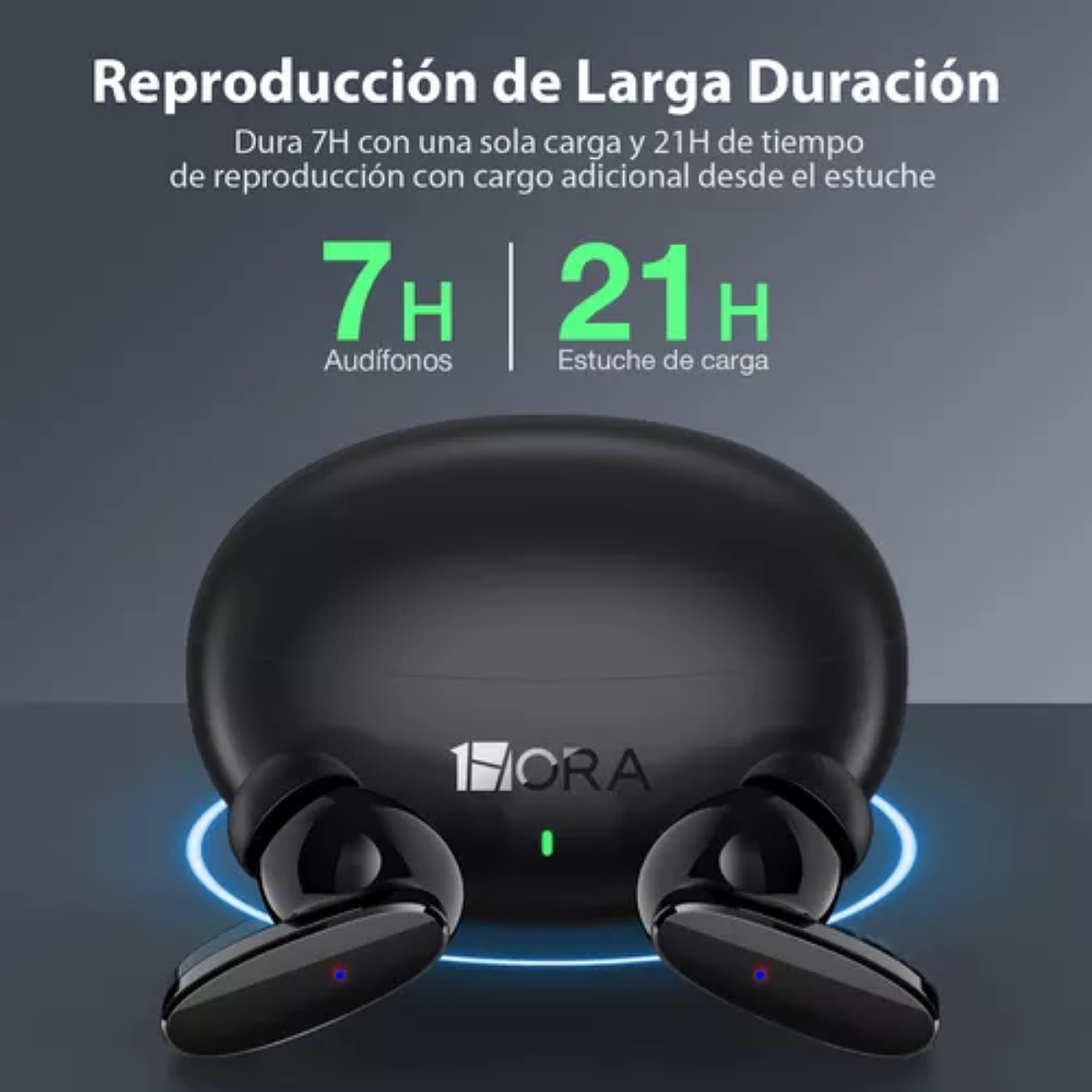 Audífonos in-ear inalámbricos 1Hora AUT205 Negro Auriculares Inalambricos Bluetooth 5.3 con Microfono