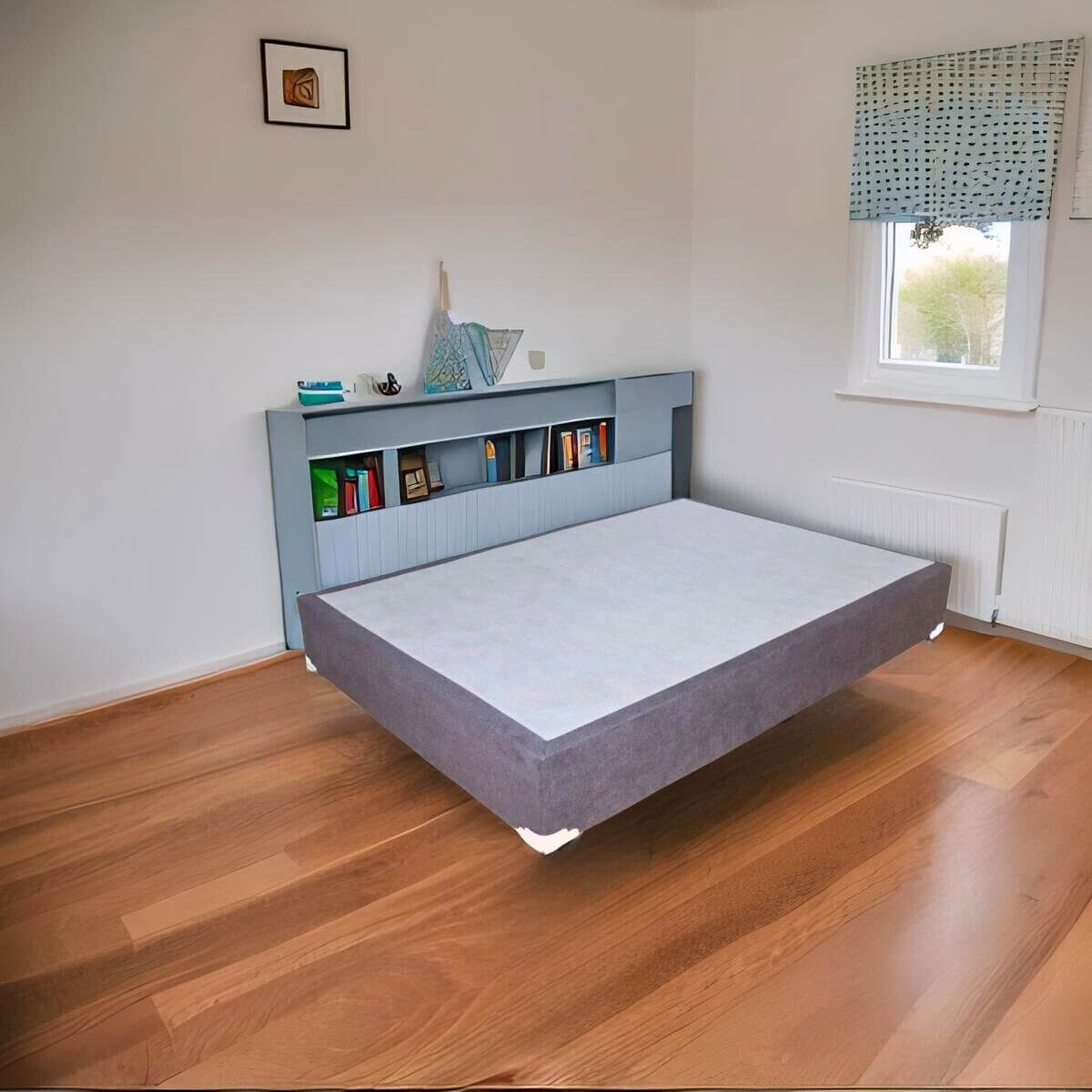Base para Cama Individual tapiz lino Gris