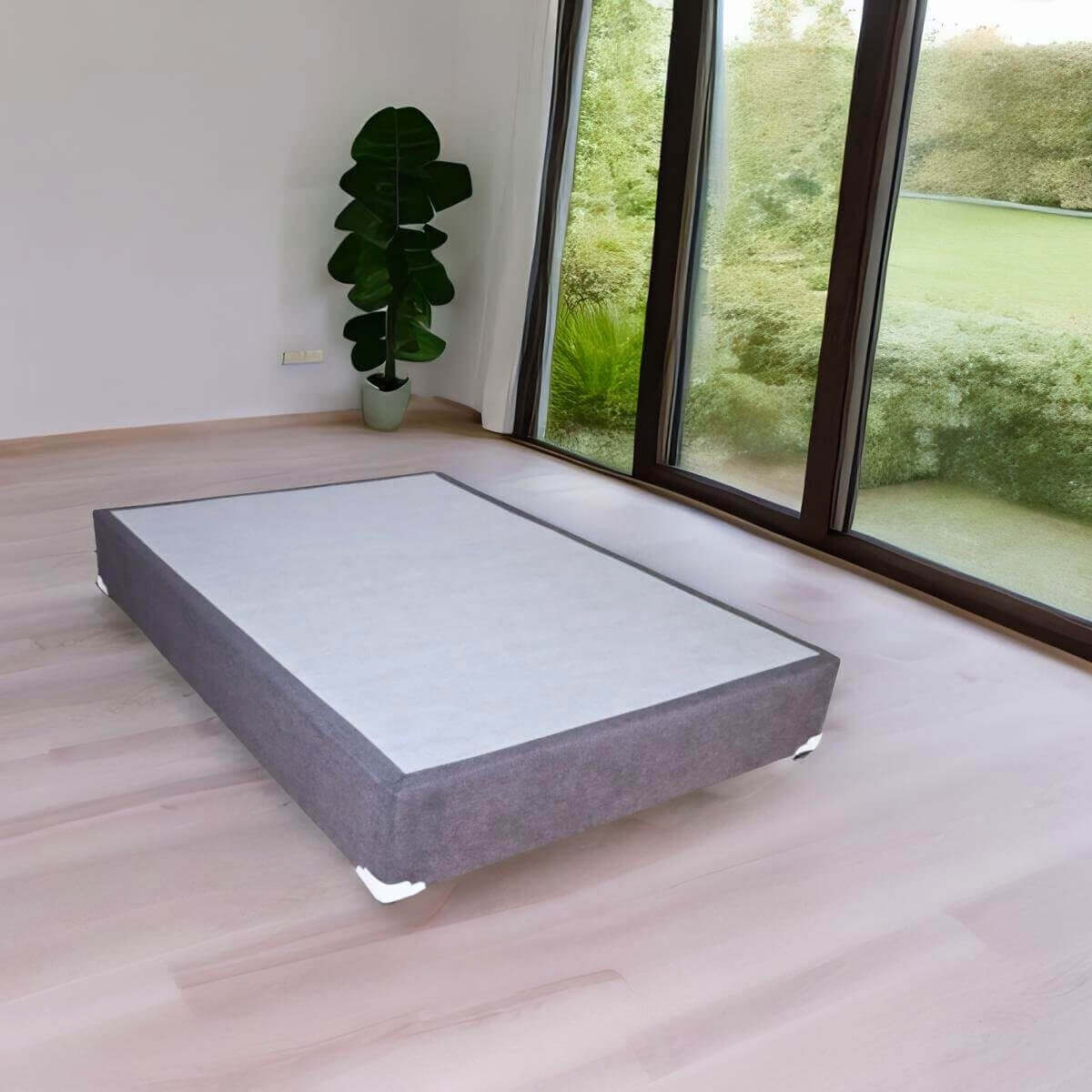 Base para Cama Individual tapiz lino Gris
