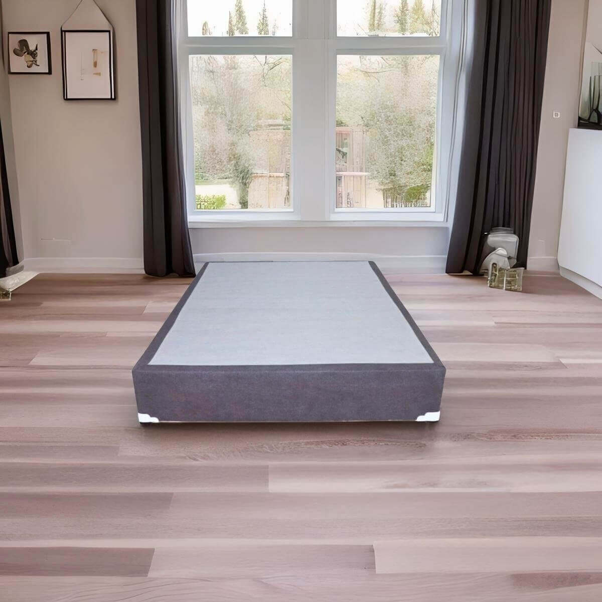 Base para Cama Individual tapiz lino Gris