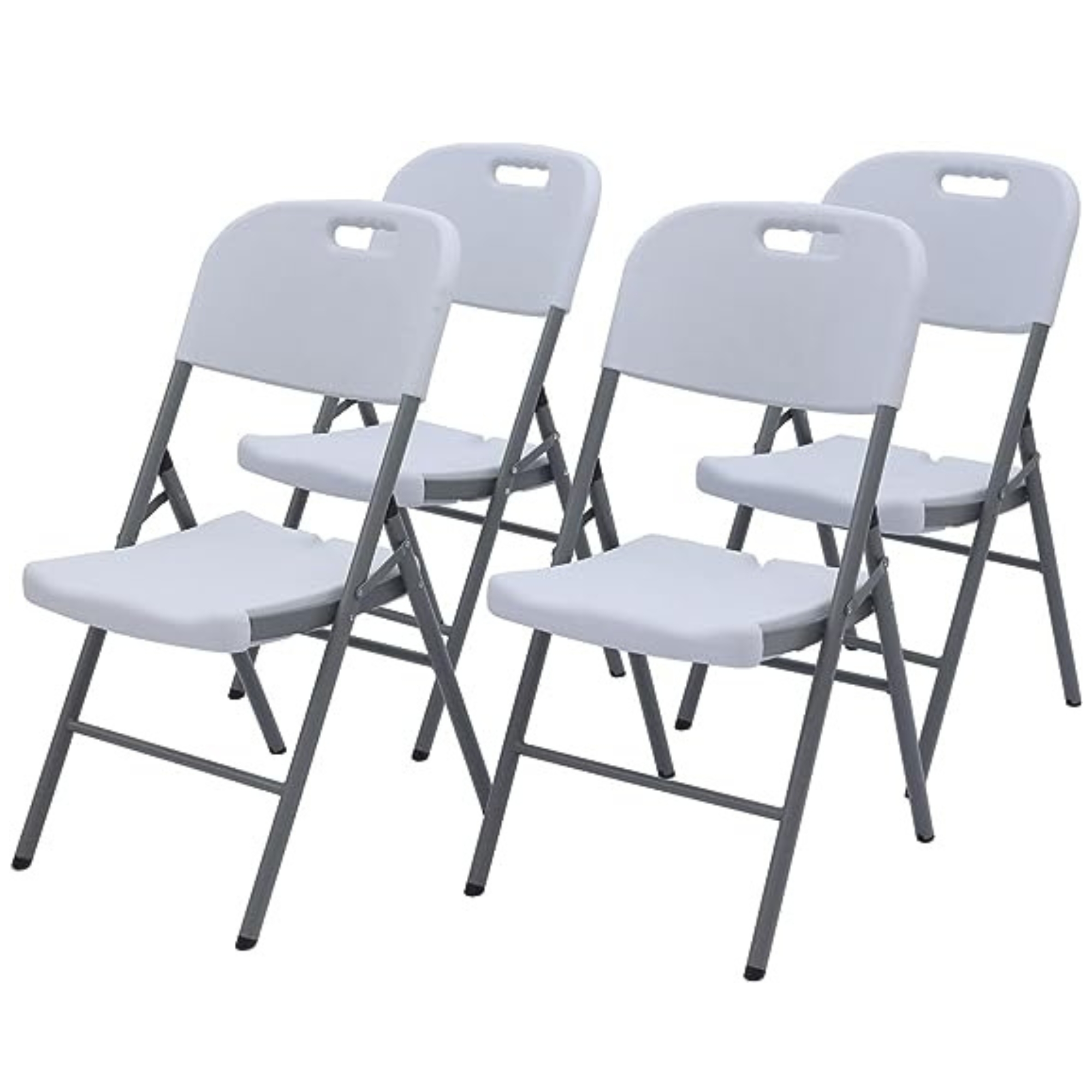 Sillas Plegables De Plástico Blanca Ecomlab Kit De 4 Sillas