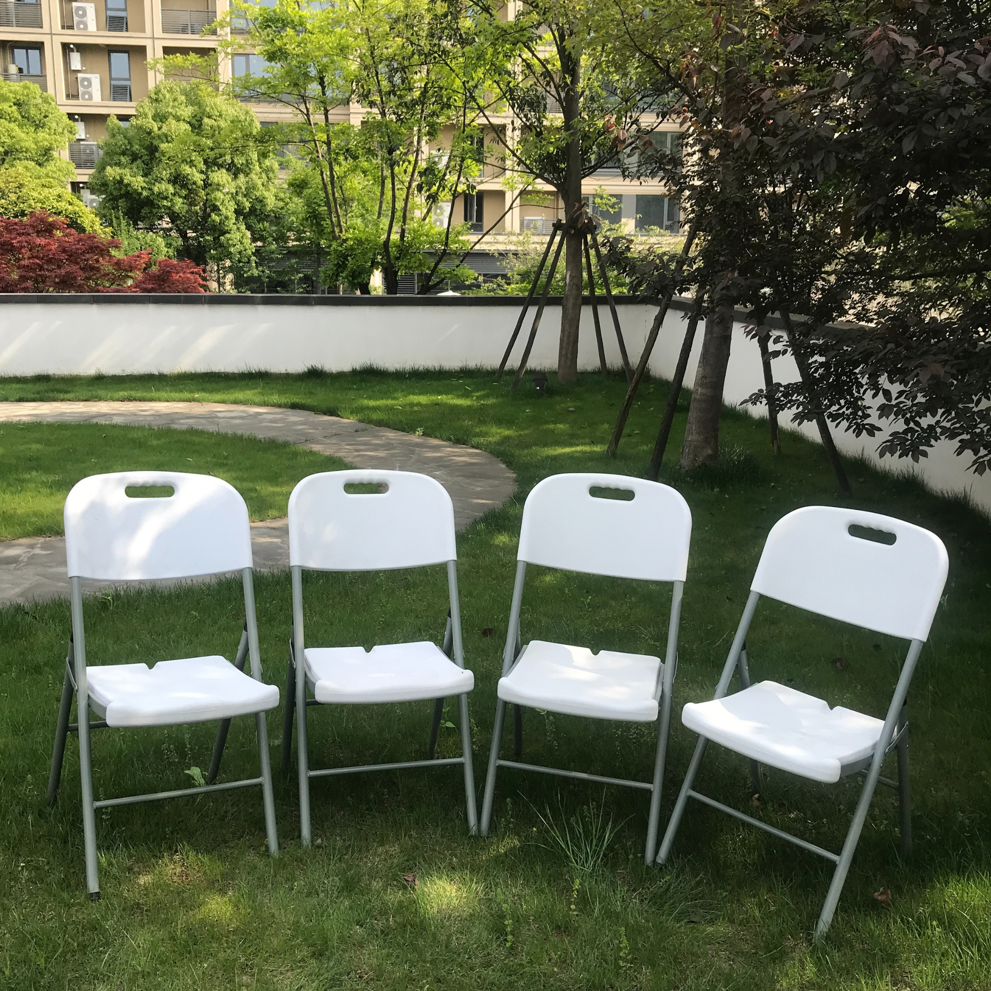 Sillas Plegables De Plástico Blanca Ecomlab Kit De 4 Sillas