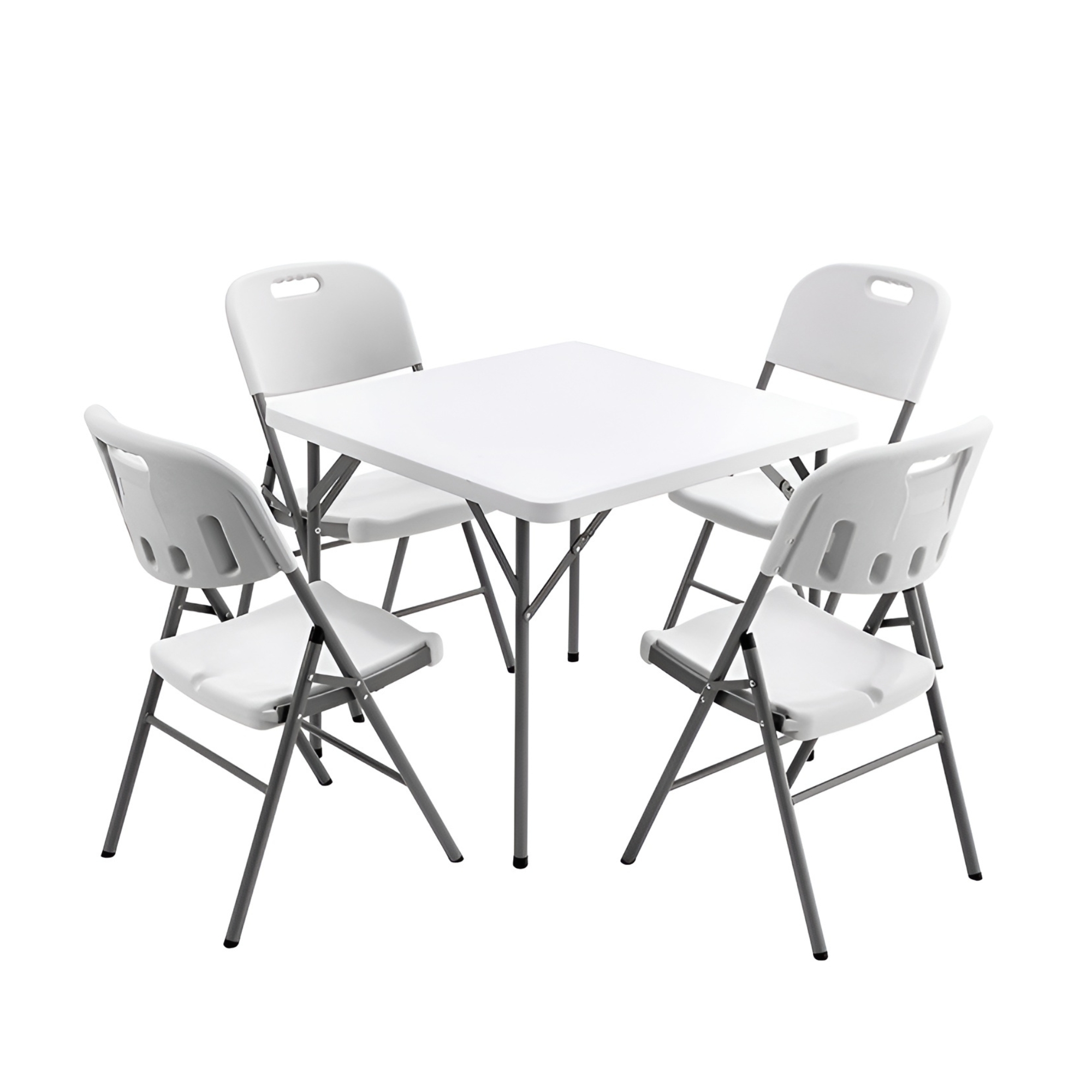 Sillas Plegables De Plástico Blanca Ecomlab Kit De 4 Sillas