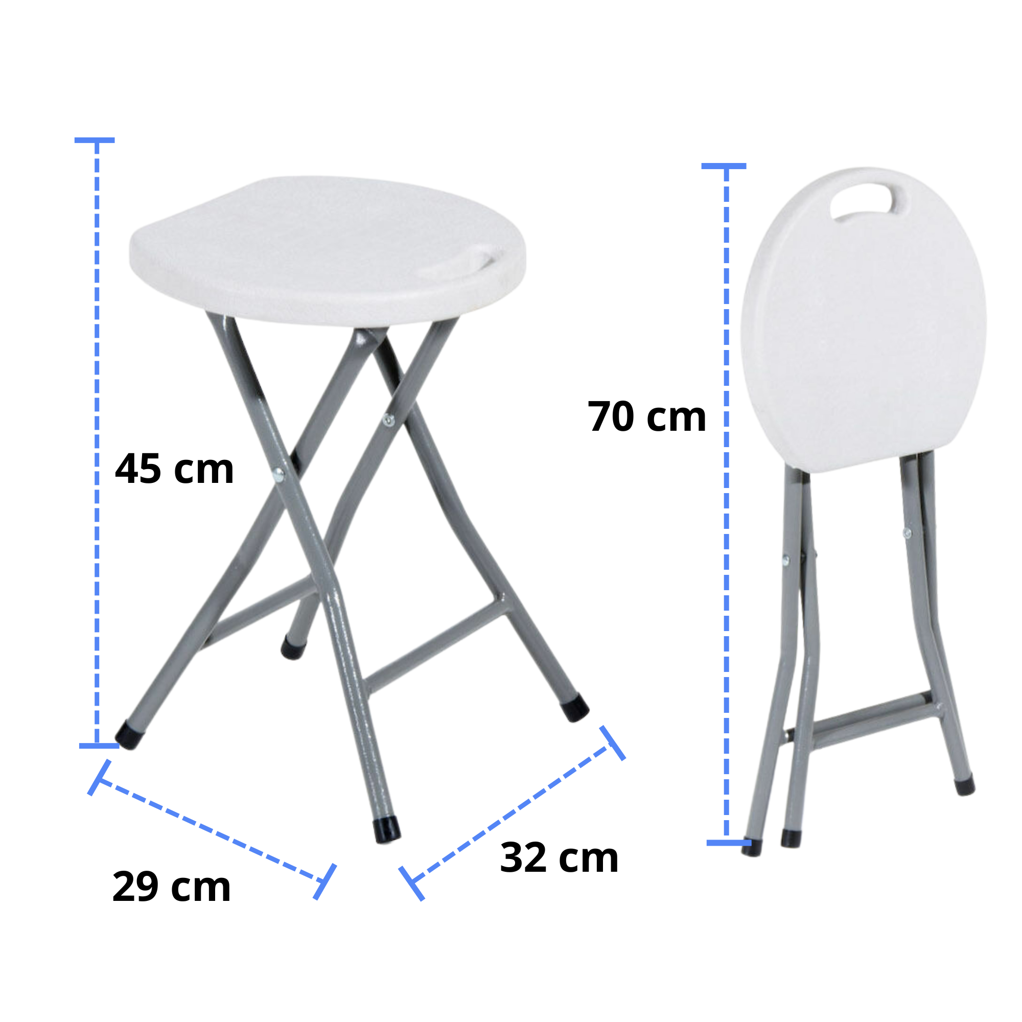BANCO DE PLASTICO PLEGABLE ECOMLAB BLANCO PORTATIL  HP-32D