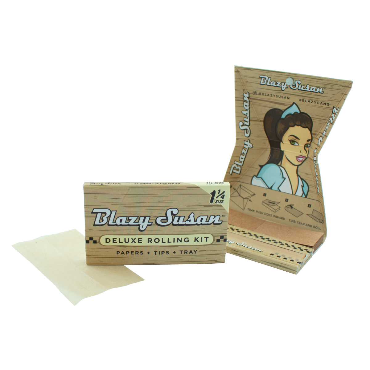 Paquete Papel Sin Blanquear 1-1/4 con filtro Blazy Susan