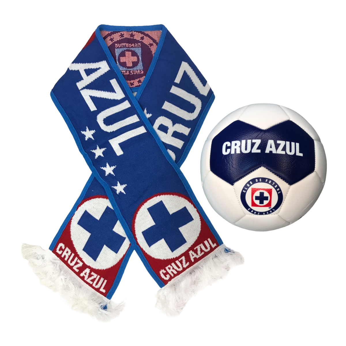 Kit Balón No. 5 Con Bufanda Cruz Azul Azul