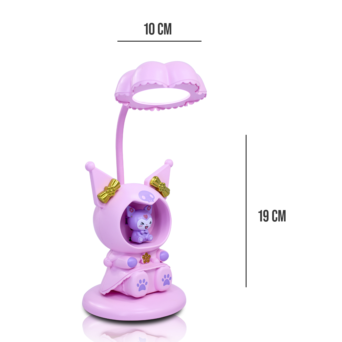 Lampara De Escritorio Kawaii Con Forma Kuromi Color Rosa