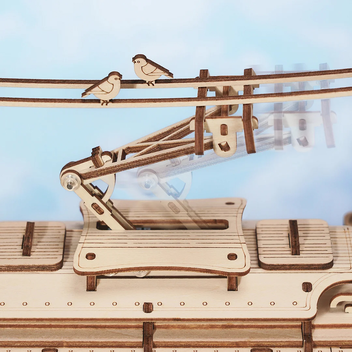 Rompecabezas 3d de Madera Diseño Tranvía Urbano Clásico.