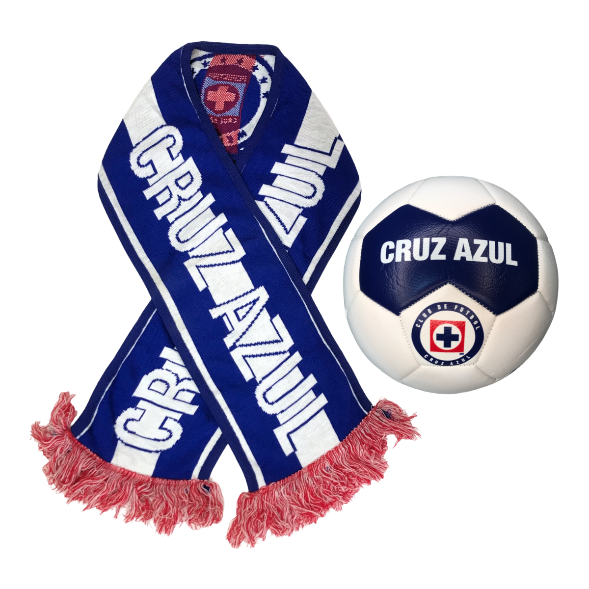 Kit Balón No. 5 Con Bufanda Cruz Azul Azul Claro