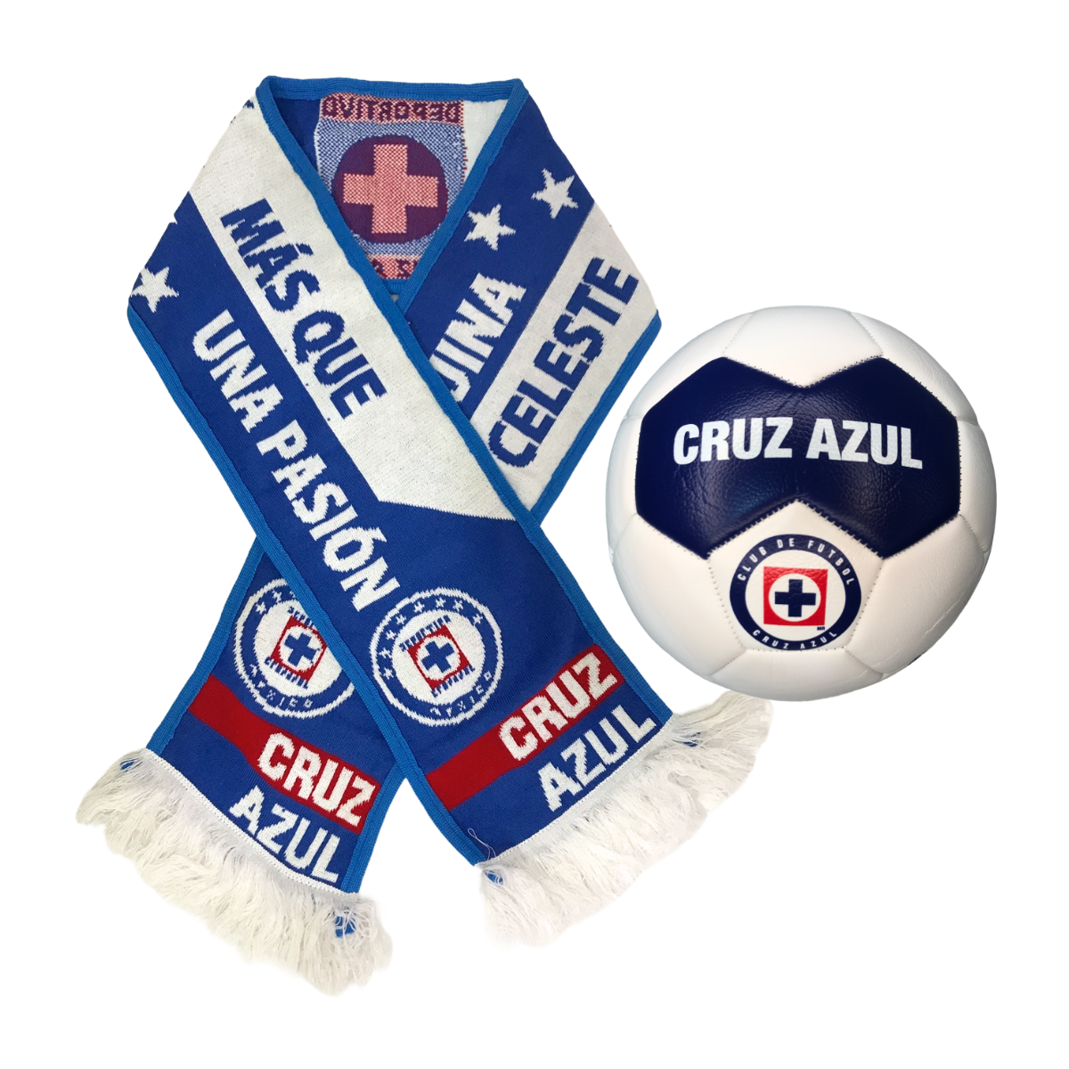 Kit Balón No. 5 Con Bufanda Cruz Azul Azul Petróleo