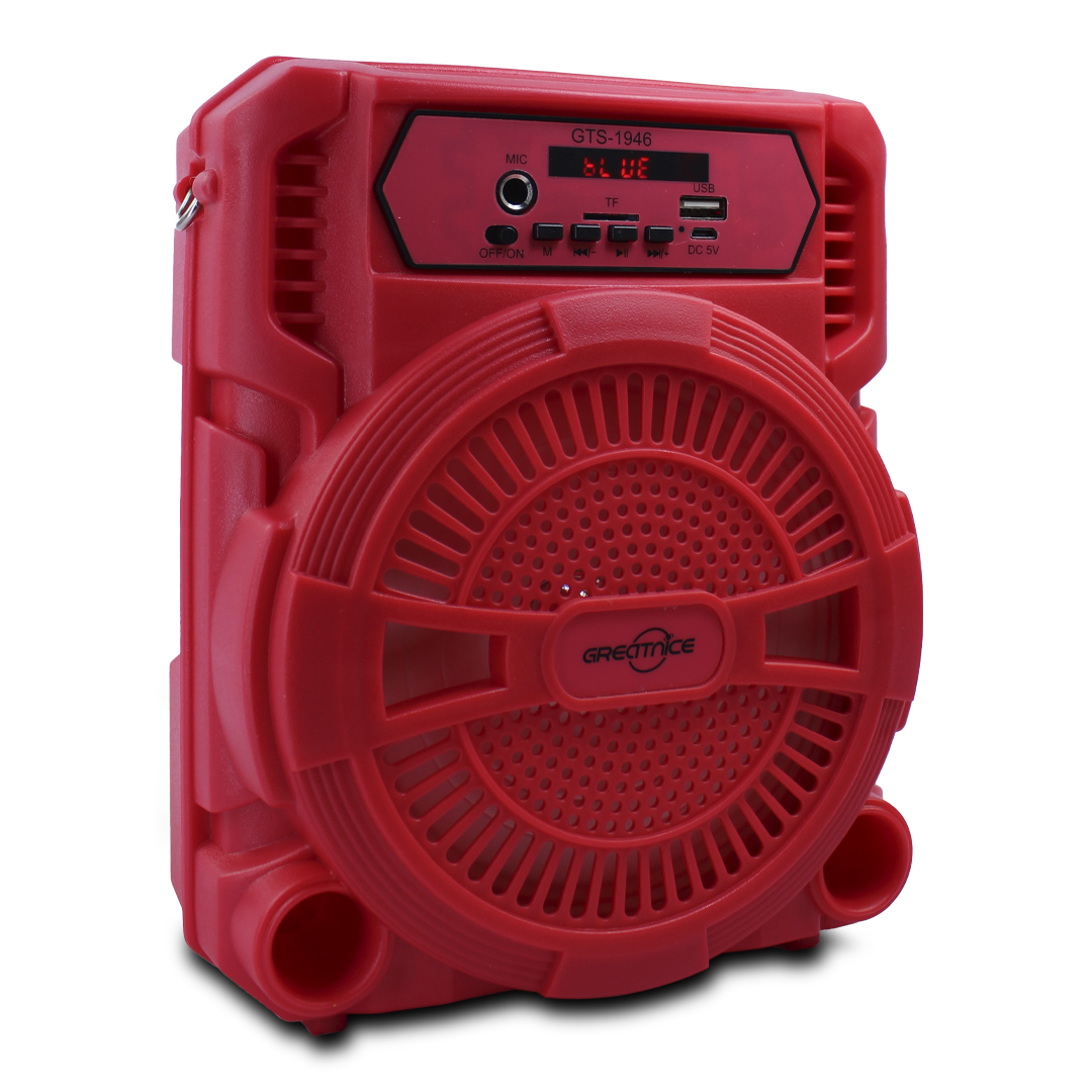 Bocina Inalambrica 6.5 Pulgadas Con Microfono Alambrico Color Rojo 