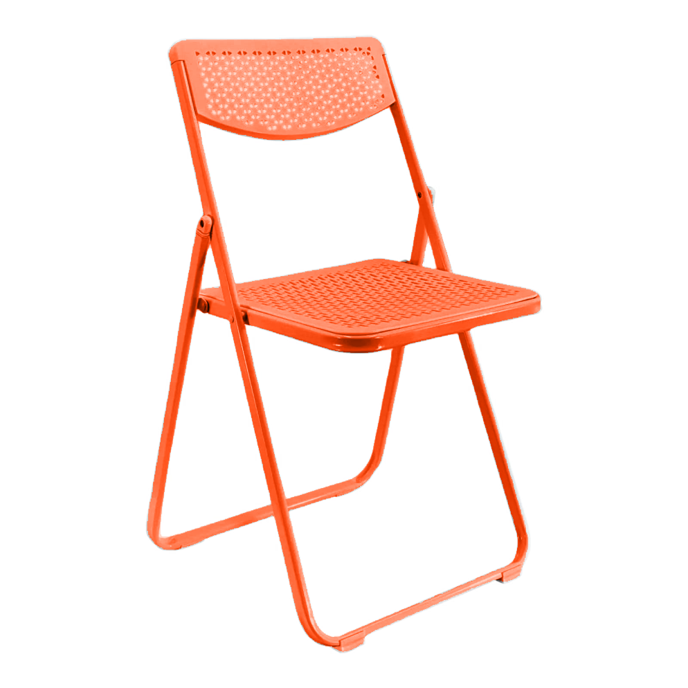 Silla Plegable Reforzada Para Exteriores O Interiores (Naranja)
