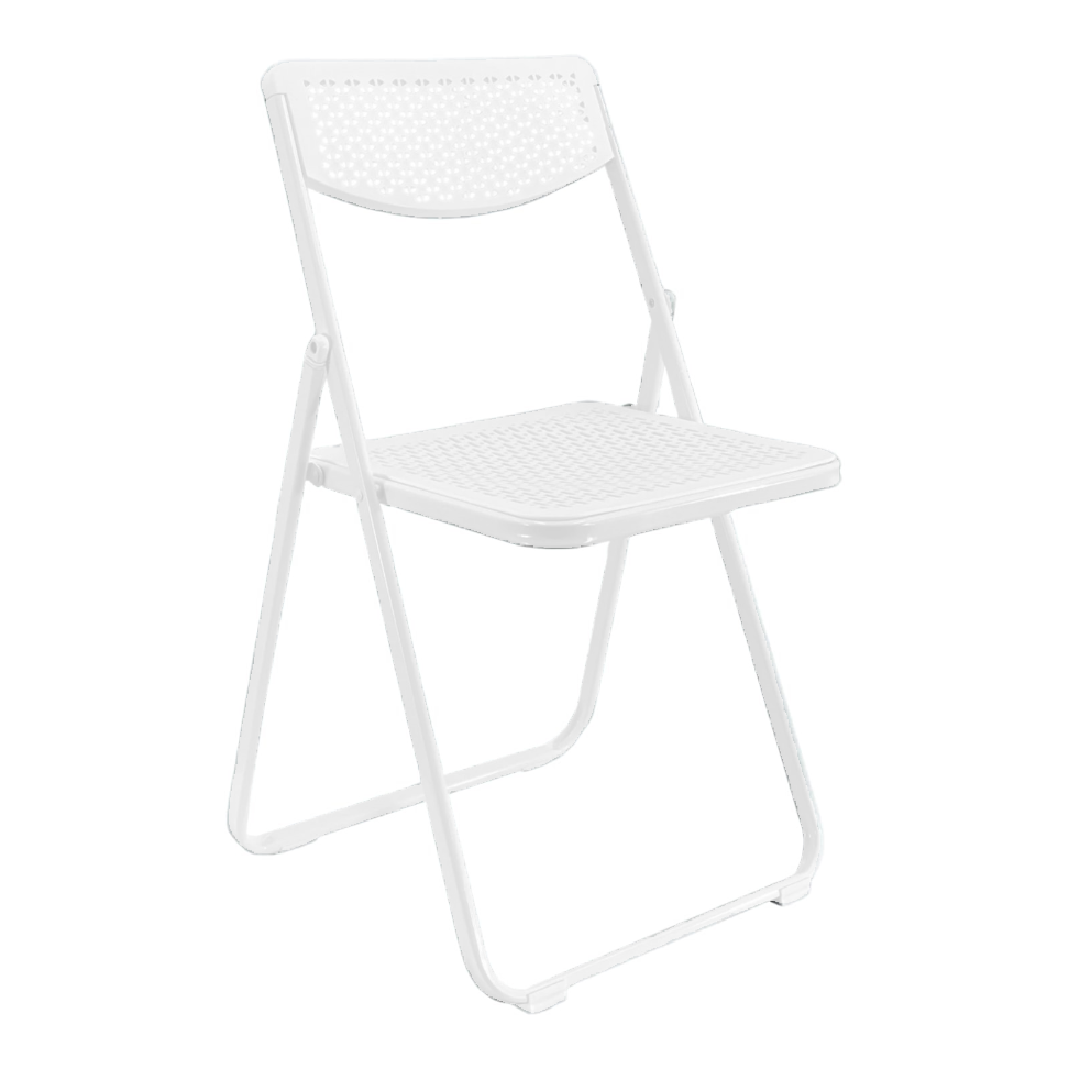 Silla Plegable Reforzada Para Exteriores O Interiores (Blanco)