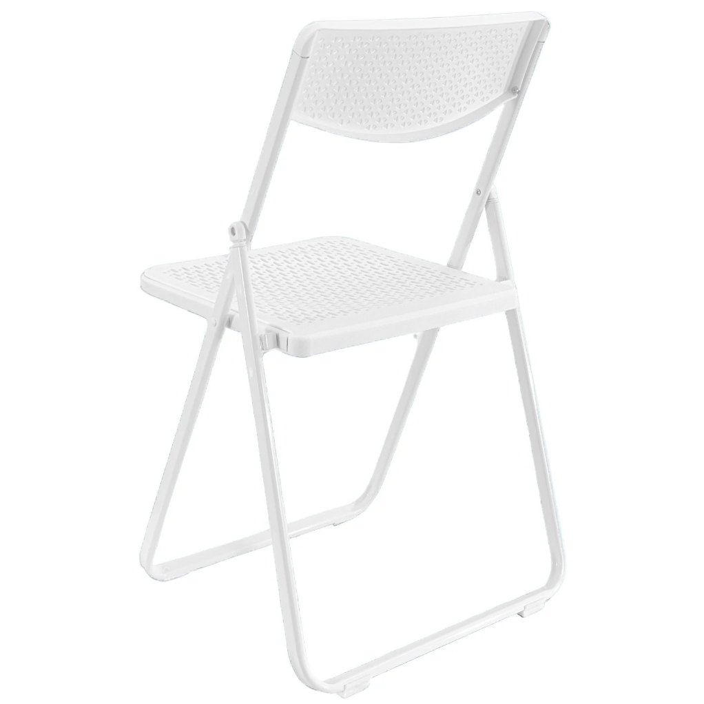Silla Plegable Reforzada Para Exteriores O Interiores (Blanco)