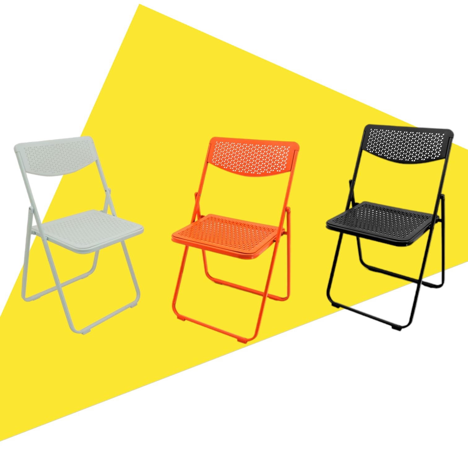 Silla Plegable Reforzada Para Exteriores O Interiores (Blanco)