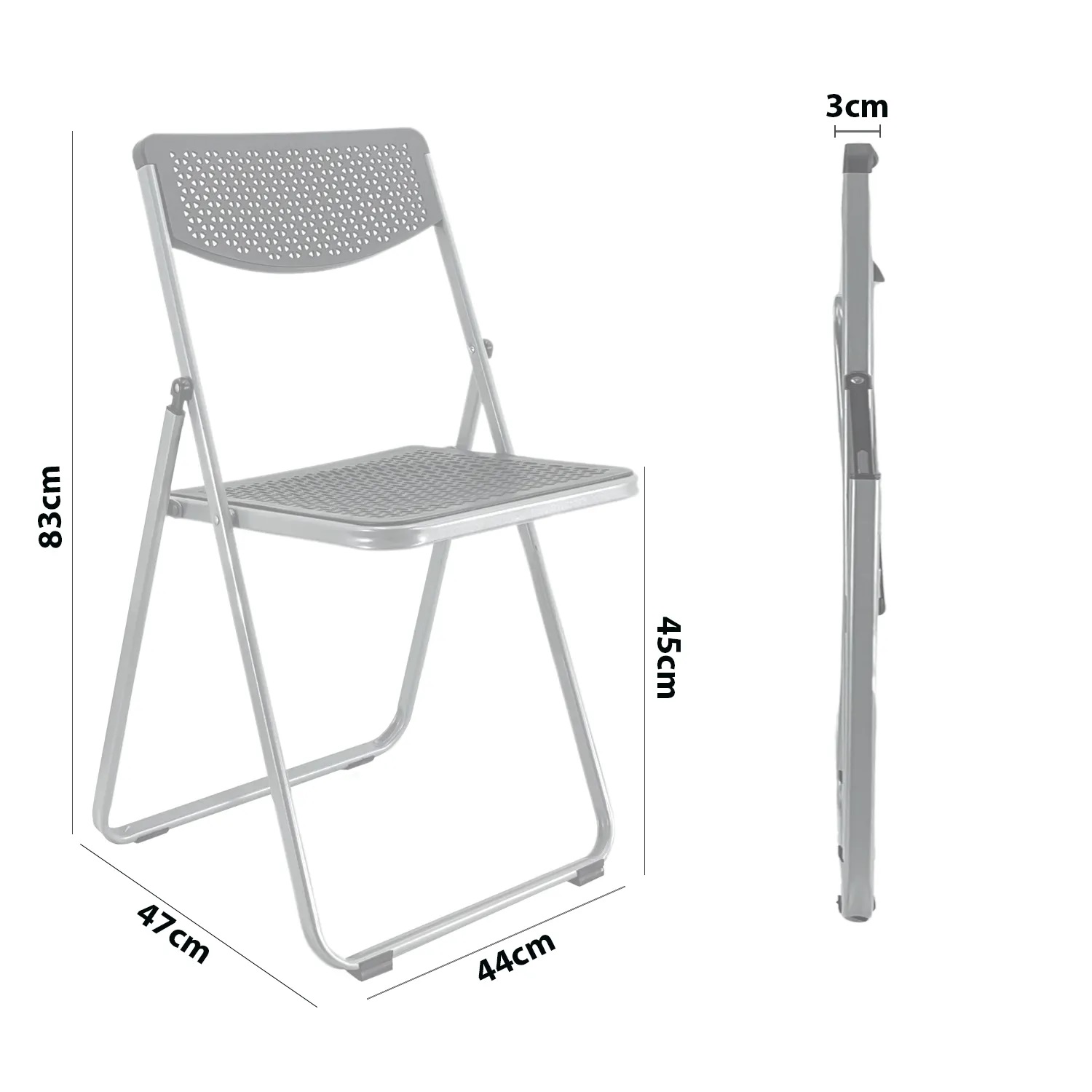 Silla Plegable Reforzada Para Exteriores O Interiores (Blanco)