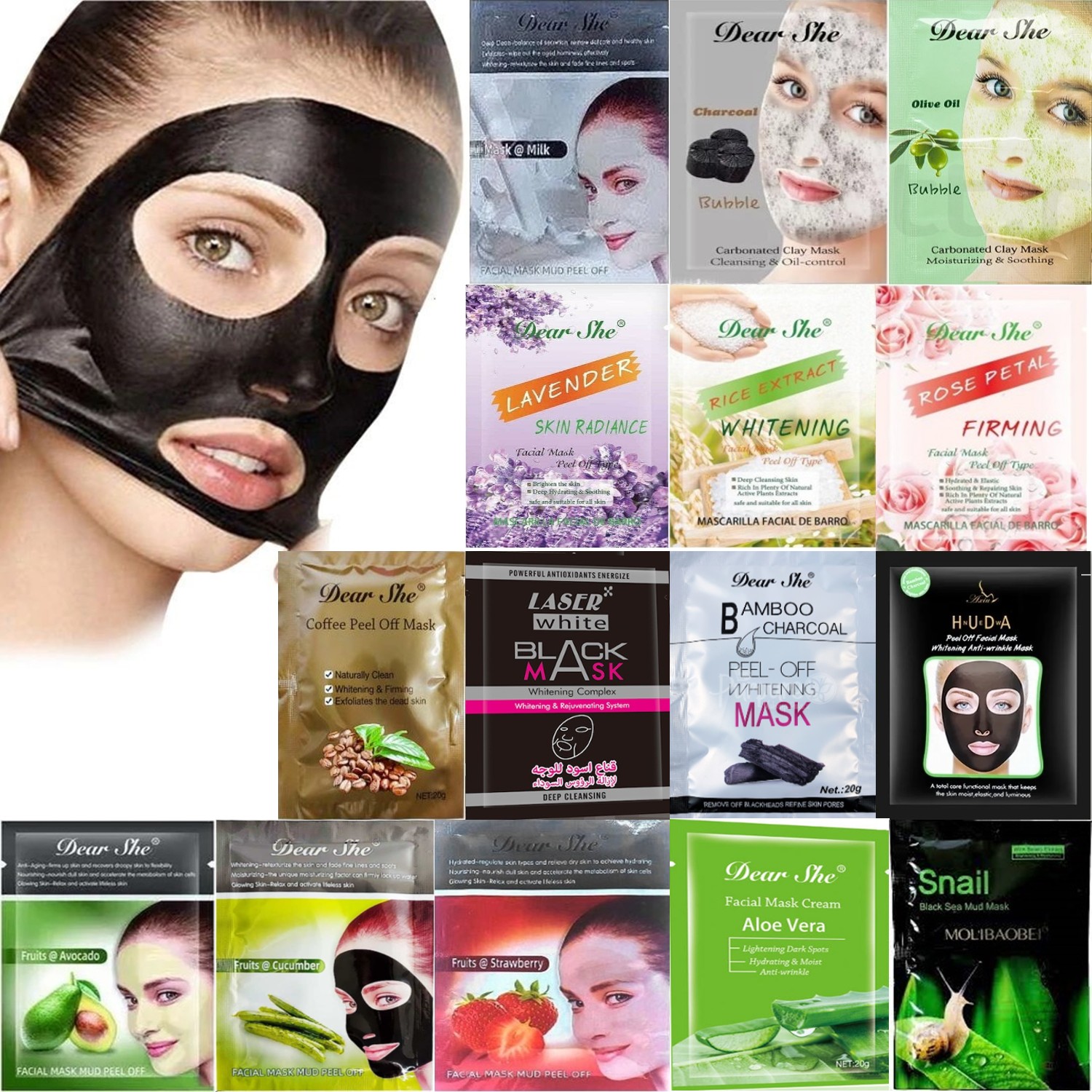 Pack De 50 Mascarillas Peel Off Hidratantes Elimina Puntos Negros
