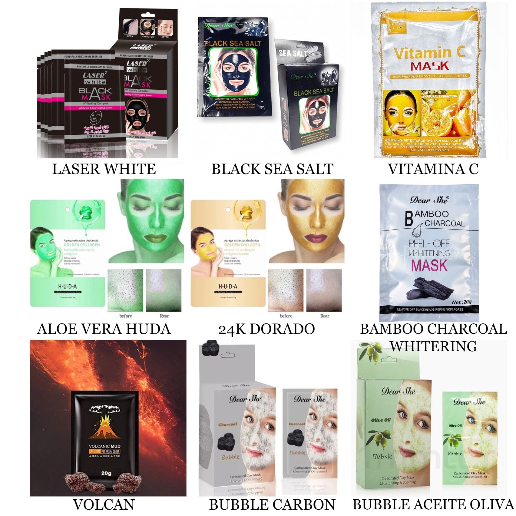 Pack De 50 Mascarillas Peel Off Hidratantes Elimina Puntos Negros