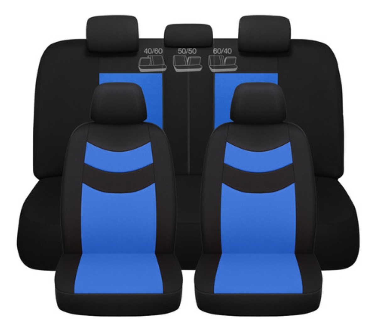 Fundas De Asiento Universales Comfort Azul con Negro