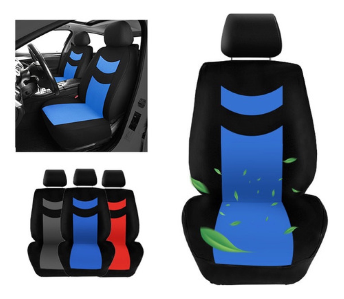 Fundas De Asiento Universales Comfort Azul con Negro