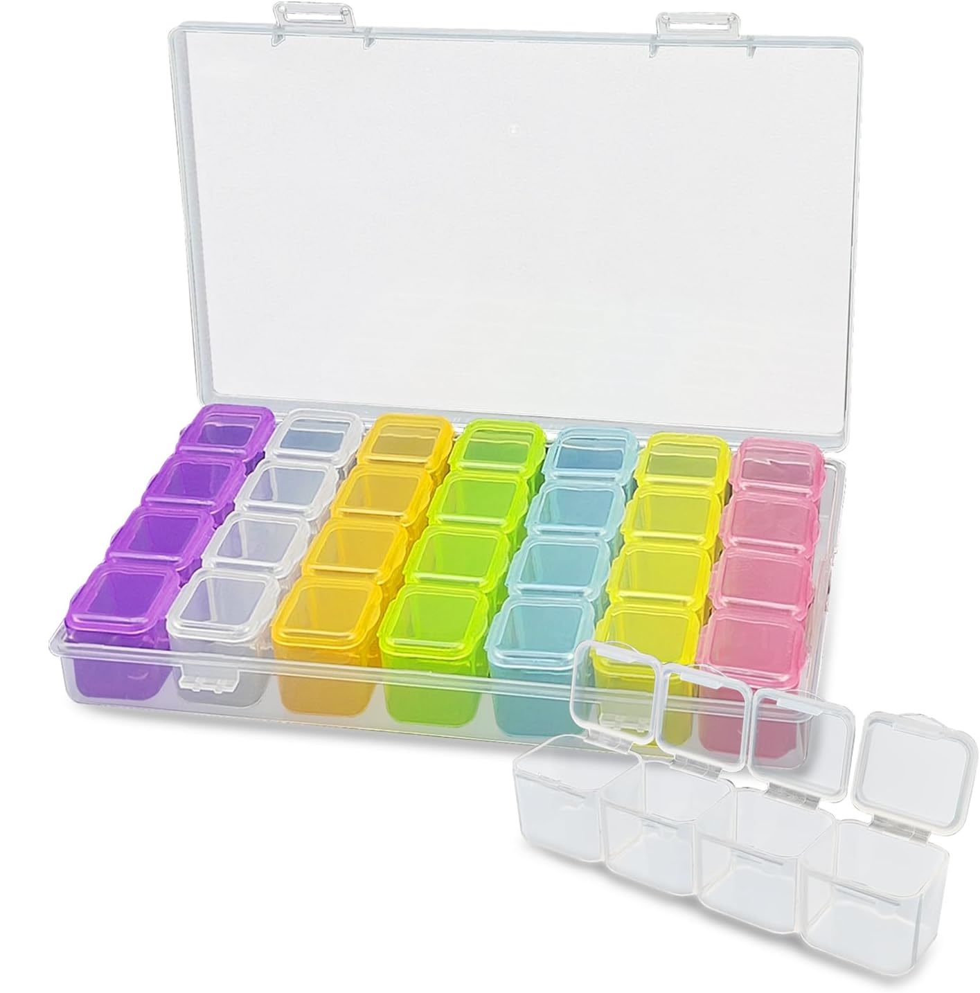 3 Cajas Organizador Manicure Colorida Con 28 Divisiones