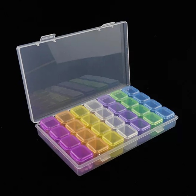 3 Cajas Organizador Manicure Colorida Con 28 Divisiones