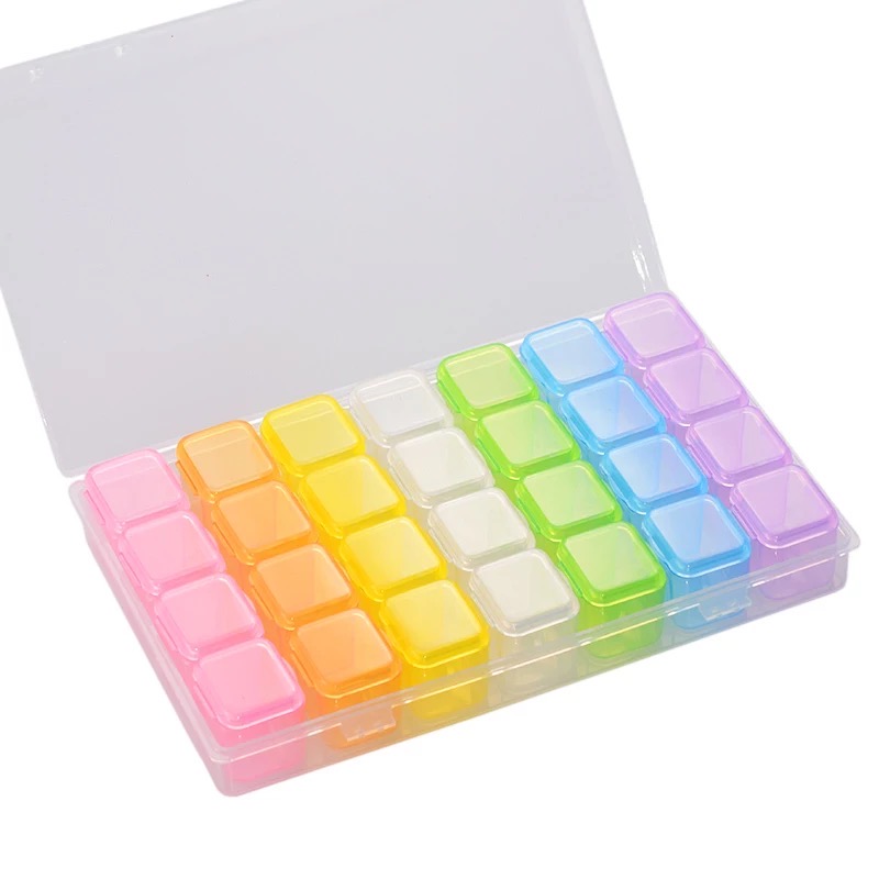 3 Cajas Organizador Manicure Colorida Con 28 Divisiones