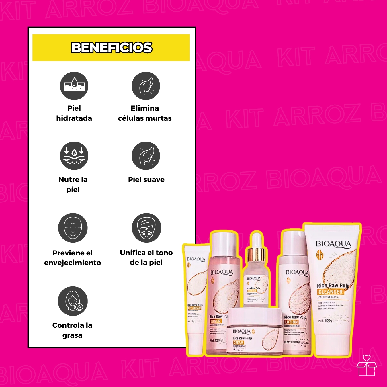 Kit Rutina Cuidado Facial con Extracto de Arroz.