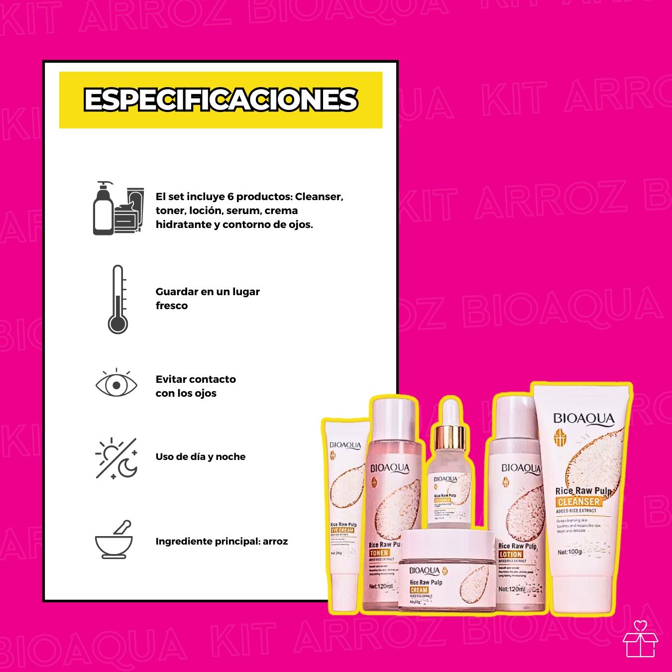 Kit Rutina Cuidado Facial con Extracto de Arroz.