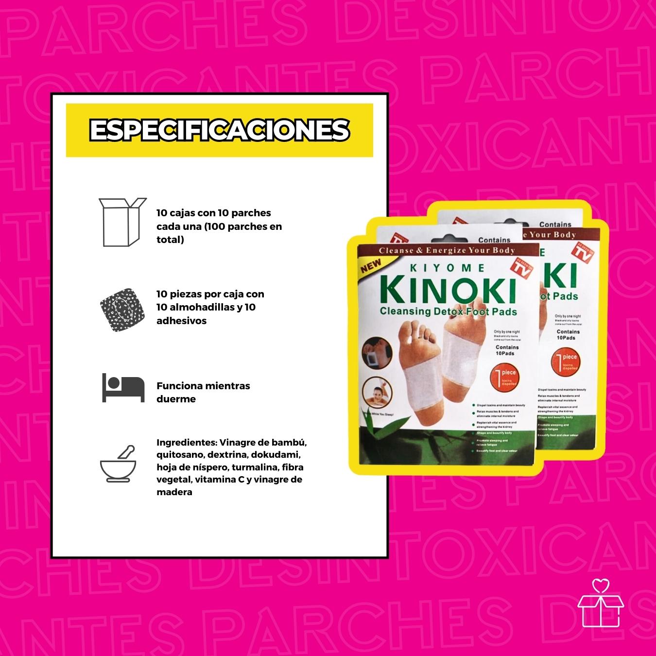 100 Parches Desintoxicantes Para Pies Kinoki.