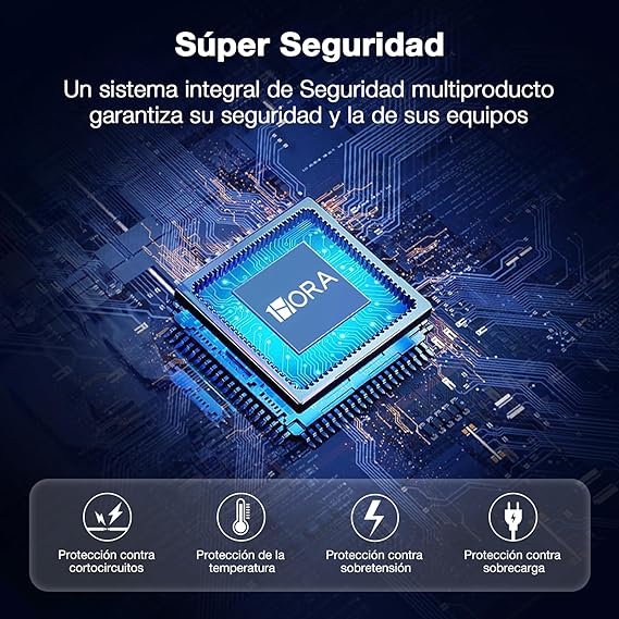 1 Hora Power Bank 20000mAh, Banco de Energía Batería Portátil con 4Cables Incorporados USB, Tipo C, Micro USB Pila Portatil Compatible para IP, Samsung, Xiaomi, con un 20CM Cable Micro USB-Negro