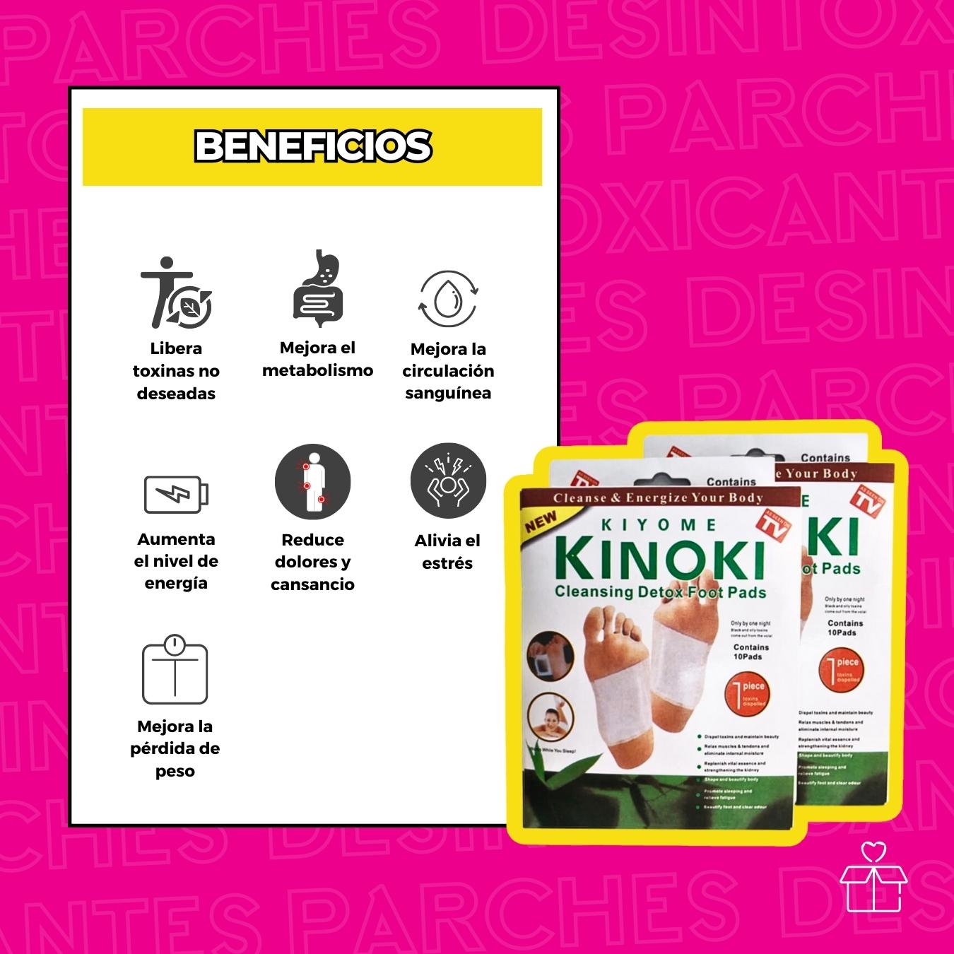 100 Parches Desintoxicantes Para Pies Kinoki.