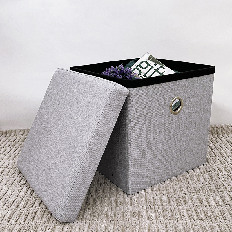 Puff Cubo Organizador Plegable de almacenamiento (TX Gris Claro)