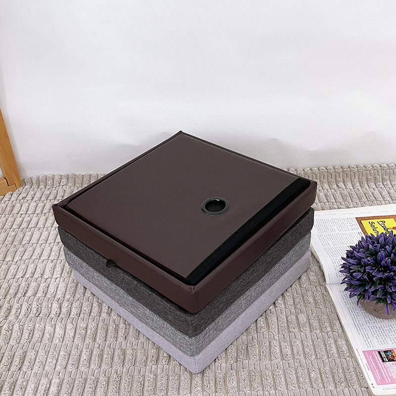 Puff Cubo Organizador Plegable de almacenamiento (TX Gris Oscuro)
