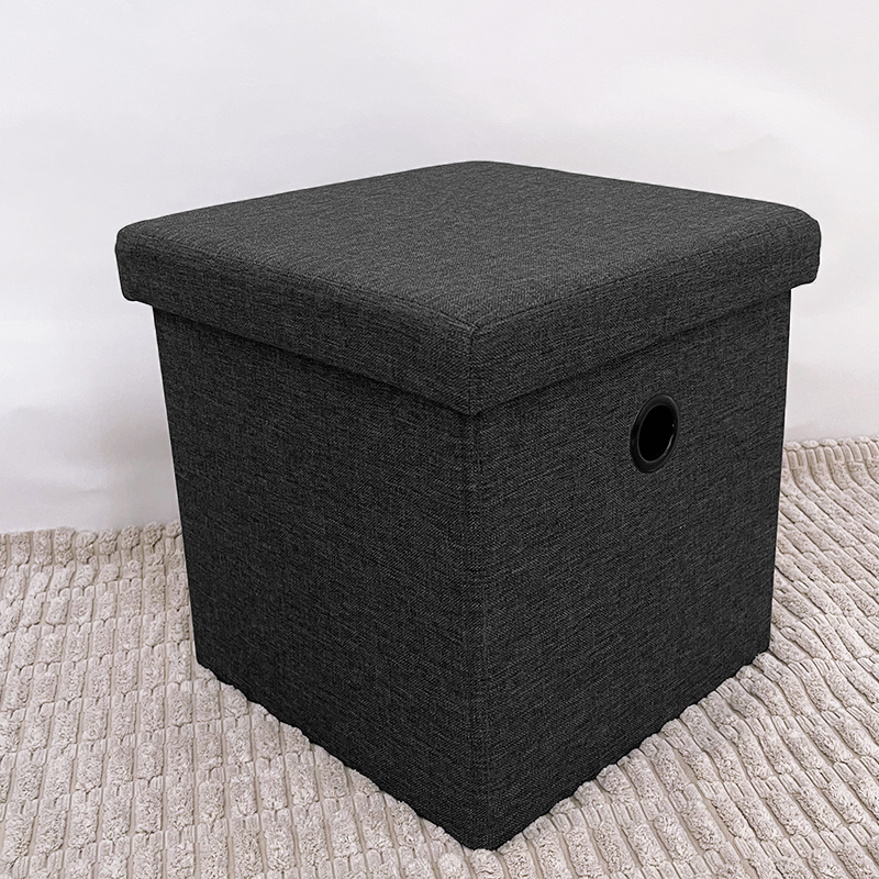 Puff Cubo Organizador Plegable de almacenamiento (TX Gris Oscuro)