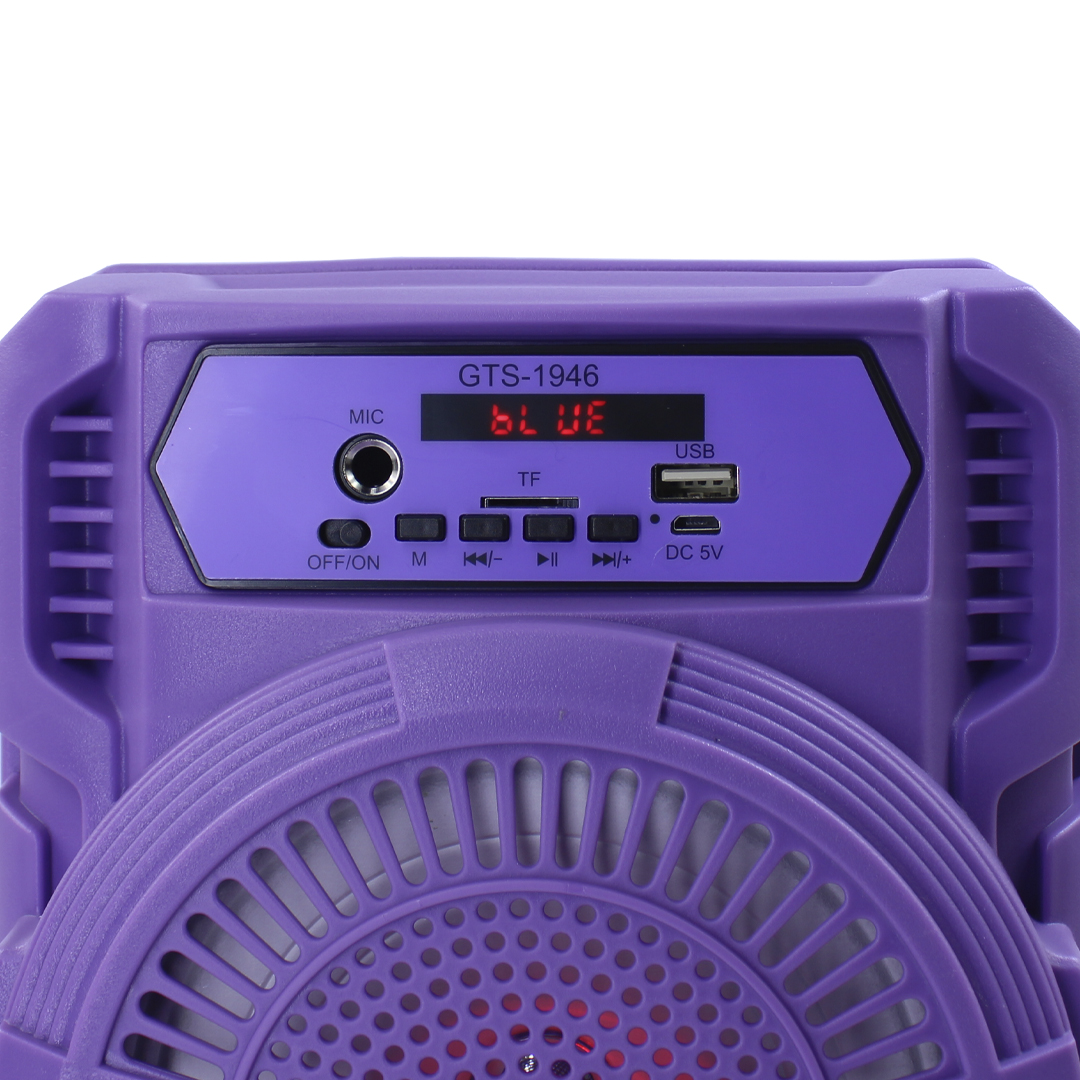 Bocina Inalambrica 6.5 Pulgadas Con Microfono Alambrico Color Morado 