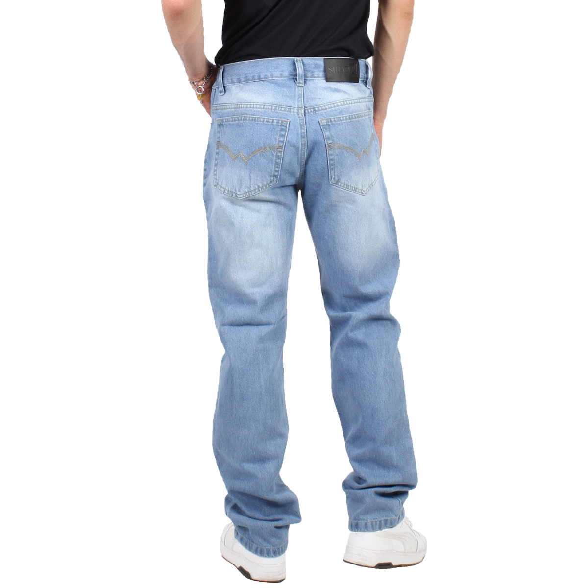 Pantalón de Hombre Vaquero Grueso con Whiskas 