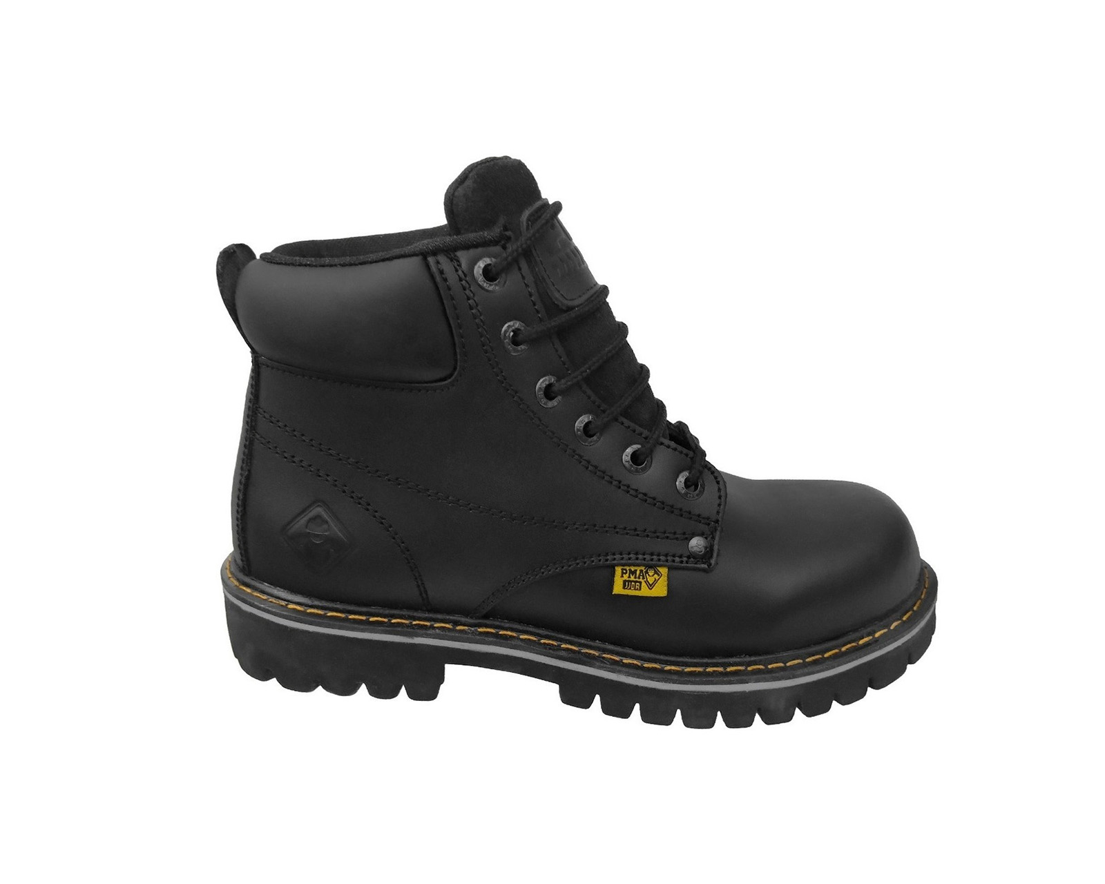 Bota De Trabajo Industrial Pma 136 Con Casquillo Color Negro.