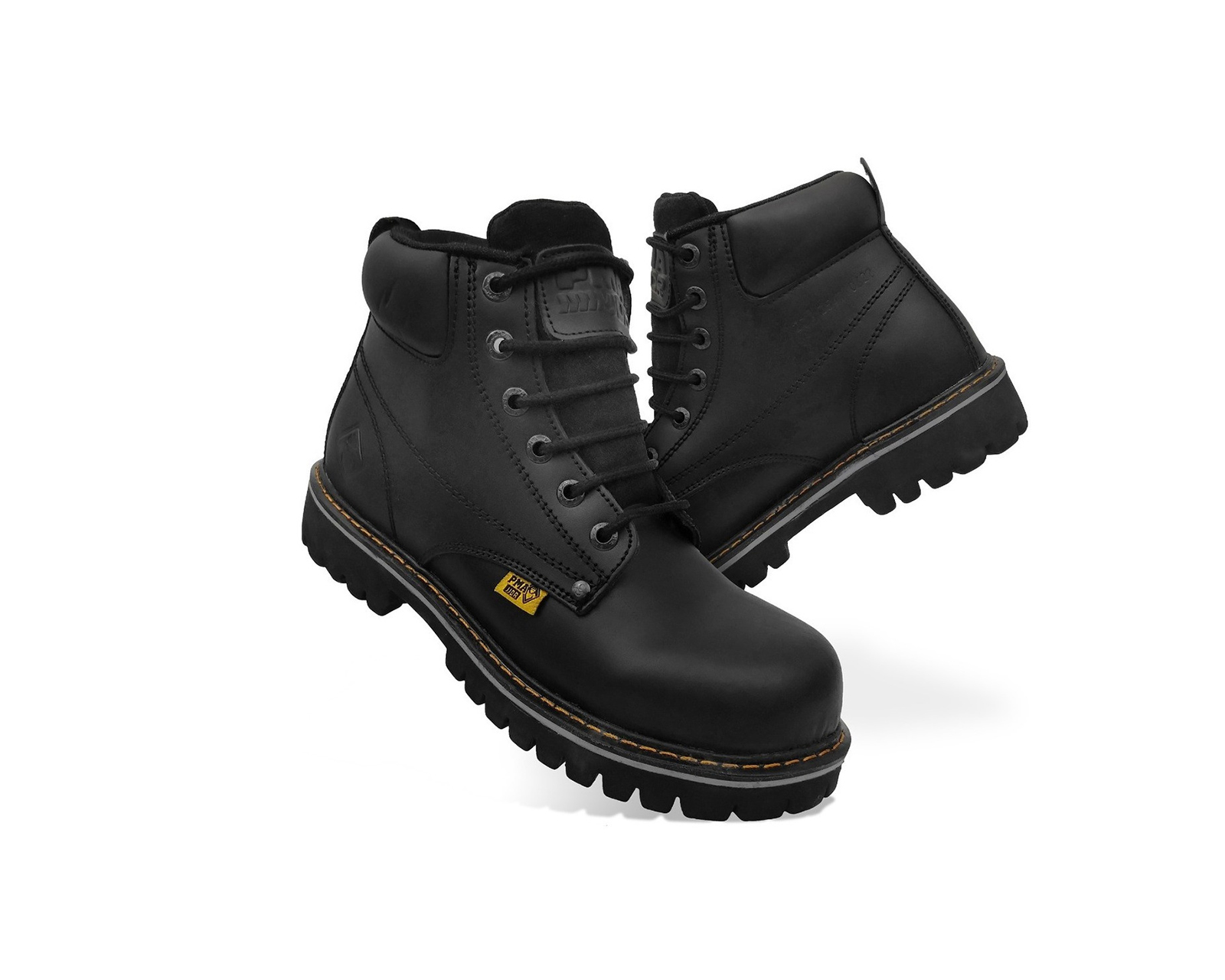 Bota De Trabajo Industrial Pma 136 Con Casquillo Color Negro.