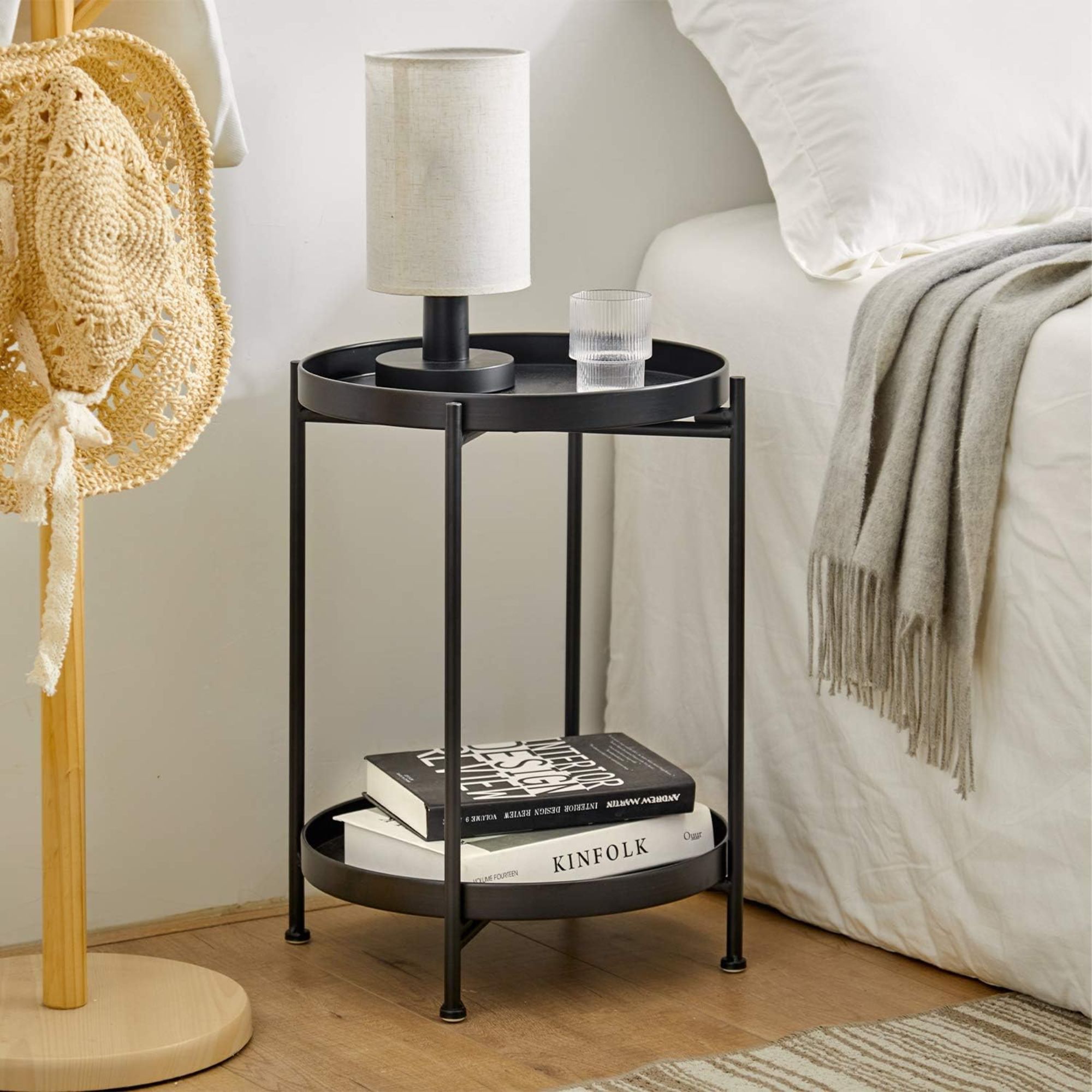 Mesa De Centro Minimalista Ecomlab Auxiliar De Sala Metálica Negra.