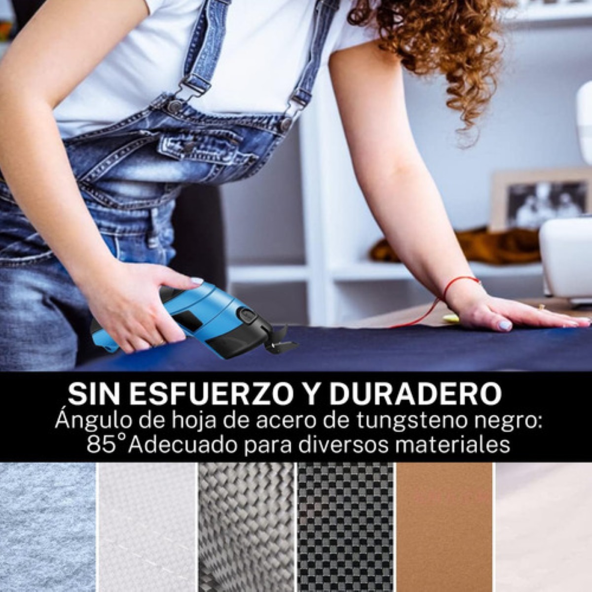 "Máquina Cortadora De Cartón Para Cortar Plásticos Eléctrica Azul con negro "