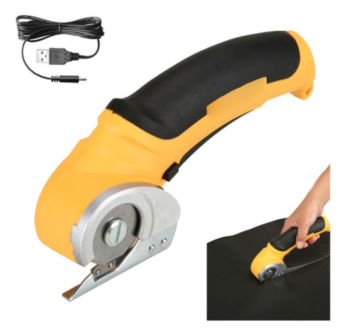 "Tijeras Eléctricas Inalámbricas Cortadora De Tela Para Coser Amarillo negro "