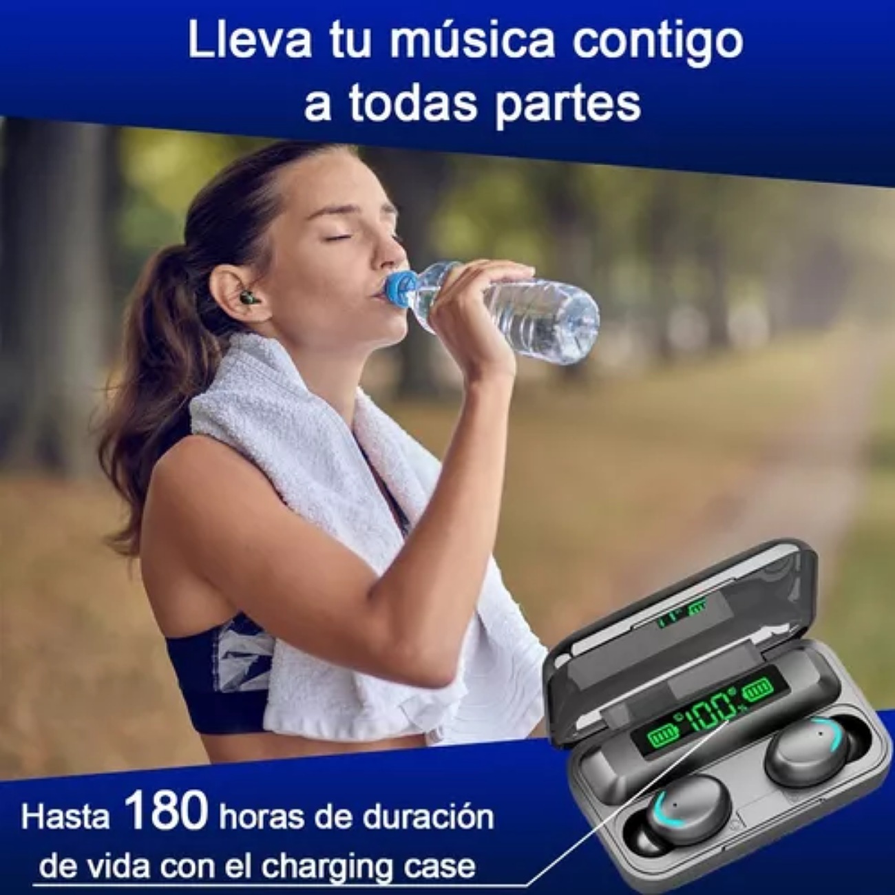 Audífonos In-Ear Gamer Bluetooth F9-5 Negro con luz