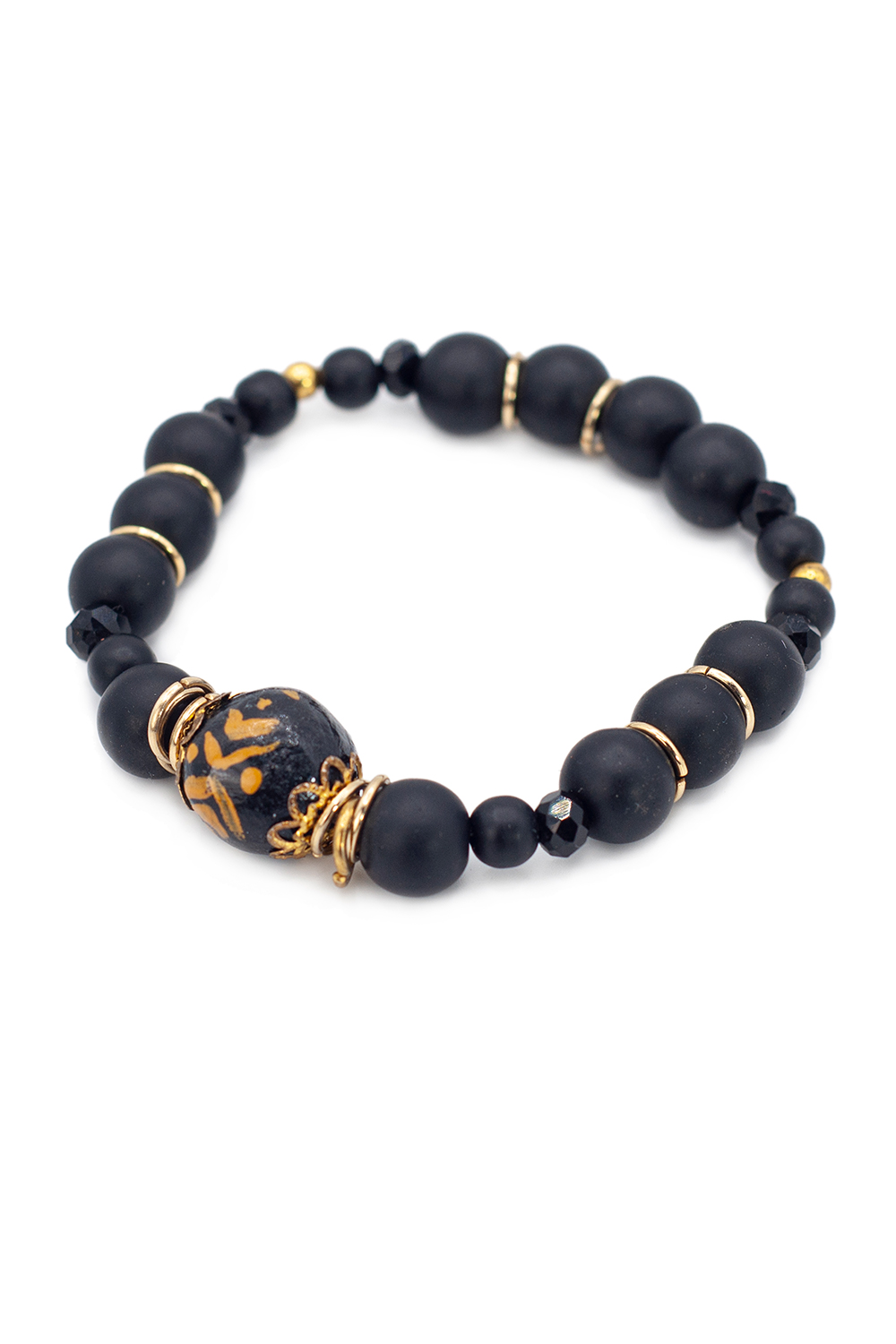 Collar artesanal A ÁNGELOZANO, barro negro, pulsera y aretes.