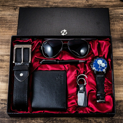 Set Combinado De 6 Piezas Para Hombre, Cinturón, Cartera, Ga